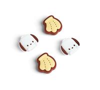 WISHAVEN Cute Pocket Monsters Joycon Thumb Grip Caps Compatible with Nintendo Switch, Soft Silicone Joystick Cover for Nintendo Switch/OLED/Lite Controller, 4PCS (Banana & Pacha Dog)