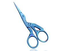 Wishbeauty 4.5" Embroidery Scissors - Sharp Point Blue Titanium Sewing Shears - Small Stainless Steel Crafting Scissors for Needlework, Cross Stitch & Thread Snapping