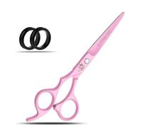 Wishbeauty 6'' Left Handed Professional Pink Scissor Hair Dressing, Stainless Steel Hair Cutting Shear Barber Hair Cutting Shear