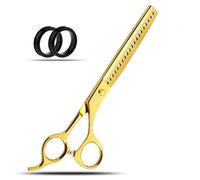 Wishbeauty 7.5-Inch Professional Pet Grooming Scissors - 440C Japanese Steel Shears (Gold, Chunker)