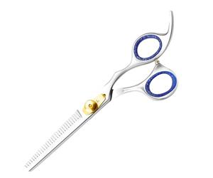 Wishbeauty 7" Professional Hair Thinning Scissors - Japanese Stainless Steel Texturising Shears with Adjustable Tension Screw