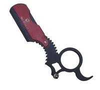 Wishbeauty Barber Ring Razor - Straight Edge Shaving Razor for Men | Professional Salon & Barber Accessories | Classic Ring Grip for Precision Shaving (Red & Black)