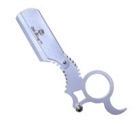 Wishbeauty Barber Ring Razor - Straight Edge Shaving Razor for Men | Professional Salon & Barber Accessories | Classic Ring Grip for Precision Shaving (Full White)