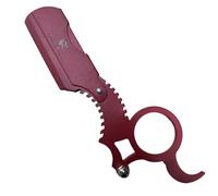 Wishbeauty Barber Ring Razor - Straight Edge Shaving Razor for Men | Professional Salon & Barber Accessories | Classic Ring Grip for Precision Shaving (Full Red)