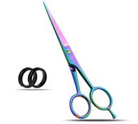 Wishbeauty Hairdressing Barber Hair Scissor for Professional Hairdressers Barbers Stainless Steel (6 inches) Hair Cutting Shears - for Salon Barbers, Men, Women, Children and Adults (Rainbow)