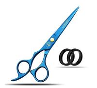 WISHBEAUTY Hairdressing Scissor Hair Scissor 6.5" Lefty for Professional Hairdressers Barbers Stainless Steel Multi Color Hair Cutting Shears for Salon, Men, Women, Children and Adults (Blue)