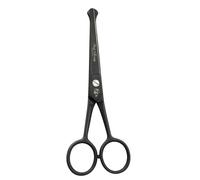 wishbeauty Hairdressing Scissors Kids Safety Round Tips and Curved Hair Scissors Children Haircut Scissors Hair Trimming Scissors Professional Salon Barber Scissors Baby (Black 5" Scissor)