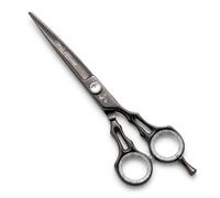Wishbeauty Professional Hair Cutting Scissors 6" - Sleek Matte Black Barber Shears - Sharp Stainless Steel Trimming Tool for Bangs & Layers