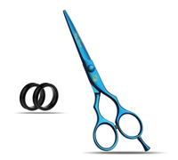 Wishbeauty Professional Hairdressing Scissors - 5.5 inch Hair Scissors for Women & Men - Barber Scissors for Hair Cutting - Sharp Scissor Blades - RightHand Hairdressers Scissors for Salon (Blue)