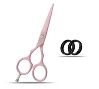 Wishbeauty Professional Left Hand Barber Scissors, 5.5” Lefty Hair Cutting Scissors, Pink