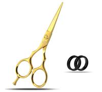 Wishbeauty Professional Sharp Left Hand Barber Scissors 5.5” Lefty Hair Cutting Scissors,Hairdresser Scissors Salon Haircut Scissors Hair Shears for Women Men (Gold 5.5" Lefty)