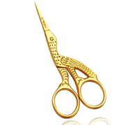 Wishbeauty Small Sewing Scissors (3.5") - Elegant Gold Stainless Steel Embroidery Shears, Mini Sharp Pointed Crafting Scissors for Thread, Needlework & Fabric