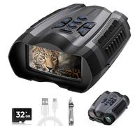 WISHBETY Night Vision Goggles,4K Night Vision Binoculars for Adult with 3.5" HD Screen,32GB TF Card for Photo and Video,9 Gear Infrared and 10X Digital Zoom for Outdoor Enthusiasts and Animal Watchers