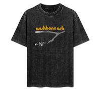 Wishbone Ash Summer Casual Tee Short Sleeve Crew Neck Cotton Tops Unisex Washed Vintage T-Shirt Black XL