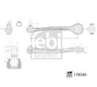 Wishbone Front Axle Left Control Arm 178540 FEBI BILSTEIN for AUDI A8 D4