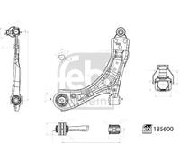 Wheel Suspension Control/Trailing Arm Febi Bilstein 185600 Fits Ford Focus