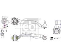 Wishbone Front Axle Left Control Arm 187792 FEBI BILSTEIN for MERCEDES-BENZ CLS