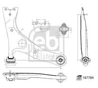 Wishbone Front Axle Right Control Arm 187784 FEBI BILSTEIN for TOYOTA