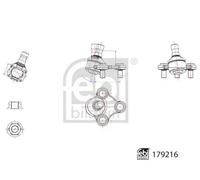 FEBI BILSTEIN Ball Joint 179216 Front Right Wishbone Pin for Hyundai, Kia