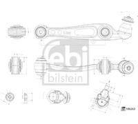 FEBI 186263 Suspension Control Trailing Arm Front Rear Left Lower For LAND ROVER