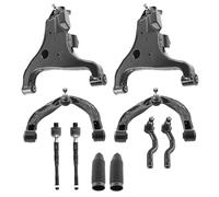 Wishbone Suspension Arm Compatible With Nissan For Titan 2004 2005 2006 2007 2008 2009 2010 2011 2012 2013 2014 2015 Car Front Upper Lower Control Arm W Ball Joint Tie Rod End