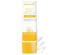 WishCare Vitamin C Pure Glow Milk Sunscreen SPF 50 PA++++ for Glowing Skin - Broad Spectrum Light Weight Sunscreen SPF 50 for Dry Skin & Oily Skin 50g