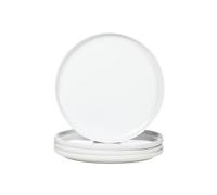 WishDeco Ceramic Dinner Plates Set of 4, Large Serving Plates 27cm / 10.5 inch, White Round Plate, Porcelain Serving Dishes for Salad, Pizza, Steak, Buffet, Microwave & Dishwasher Safe