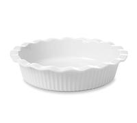WishDeco Ceramic Pie Pan for Baking 23 cm / 9 inch, Deep Round Pie Dish 1500 ml / 50 oz, Pie Plate with Fluted Rim, Porcelain Baking Dish for Apple Pie, Quiche, Tart, Cake Oven & Microwave Safe