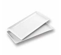 WishDeco Large Serving Trays Set of 2, Ceramic Serving Platters 40 x 19 cm