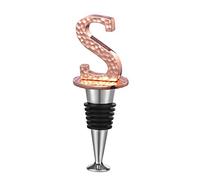 WishDeco Rose Gold S Letter Wine Stopper - Durable & Reusable, Personalized, Easy to Use - Wine Gift for Women & Men