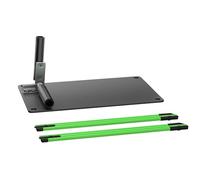 WishDirect Golf Alignment Stick Holder with 2 Foldable Sticks, Angle Adjustable Golf Swing Plane Trainer Aid for Aiming Putting Swing