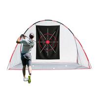 WishDirect Golf Net, 10 X 7 Ft Foldable Golf Practice Net with Tear-Resistant Target and Side Barriers for Home Backyard Garage Practising Training Driving Chipping Swing (Free Carrying Bag)