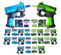Wishery Accessories for Nerf Party Supplies, Favors - 10 Sets. Bulk Pack for Nerf Birthday, War - Mini Toy Gun, Wrist Bullet Holder, Foam Darts, Face Mask & Safety Glasses. Kids Ages 5+