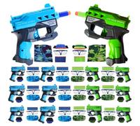 Wishery Accessories for Nerf Party Supplies, Favors - 12 Sets. Bulk Pack for Nerf Birthday, War - Mini Toy Gun, Wrist Bullet Holder, Foam Darts, Face Mask & Safety Glasses. Kids Ages 5+