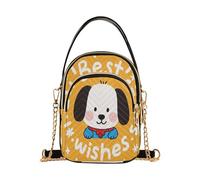 Wishes Caton Lovely White Dog trendy crossbody purses with multi pockets handbag for ladies