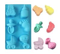 WishesMar 2 Pcs Bear Shape Silicone Mould 6 Cavity Fluted Cake Mold Nonstick Baking Bakeware Reusable Silicone Mold for Pastry, Dessert, Soap, Muffin, Bread