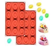 WishesMar 2Pcs Silicone Mould for Chocolate Candy Forming Mold Oval Donuts Shape - Non-Stick Reusable DIY Molds for Kitchen Creation Fun