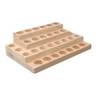 WishesMar 30 Slots Wooden Essential Oil Holder 4-Tier Display Storage Organizer Stand Natural Wooden Rack - Holds up to 30 Aromatherapy Bottles Presentation Shelf
