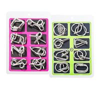 WishesMar Metal Puzzle Brain Teaser Wire Puzzles Assembly Disentanglement Toys Set of 16 - Educational Iron Link Unlock Interlock IQ Logic Games for Kids Teen Boys Girls Challenge Gifts
