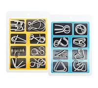 WishesMar Metal Puzzle Brain Teaser Wire Puzzles Assembly Disentanglement Toys Set of 16 - Educational Iron Link Unlock Interlock IQ Logic Games for Kids Teen Boys Girls Challenge Gifts