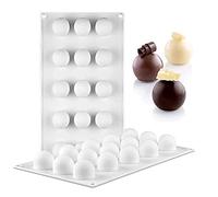 WishesMar Silicone Mould for Chocolate Candy Forming Mold Round Sphere Ball Shape - Non-Stick Reusable DIY Molds for Kitchen Creation Fun