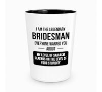 WishEver Bridesman Proposal Shot Glass 1.5oz, The Legendary Bridesman | Ask Proposal Will You Be My Bridesman Gifts Man Of Honor Gifts From Bride Sister Wedding Day Bachelorette Party Bestman
