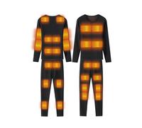 Wishfa Heated Underwear Set, USB Electric Heated Thermal Underwear for Men Women, 28 Heating Zones Heated Long Sleeve Tops Long Johns Thermal Set Heating Base Layer for Skiing Hiking Fishing