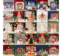 WISHGIFT 25Pcs 3D Christmas Cards, Merry Christmas Cards Handmade, Greeting Cards & Envelopes for Christmas, Xmas