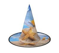 Wishing Bottle Seascape Halloween Witch Hat Halloween Costumes For Women Men Witch Hats Fancy Dress