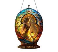Wishing Goddess Tree, Acrylic Ornament, 4.72x7.87 inches Moon Panel, 2D Night Design, Starry Keepsake, Spiritual Goddes Decor for Indoor Home Living Room Meditation Altar