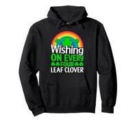Wishing on Every Four Leaf Clover Shamrock St Patrick's Day Pullover Hoodie