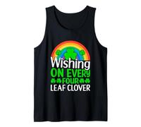 Wishing on Every Four Leaf Clover Shamrock St Patrick's Day Tank Top