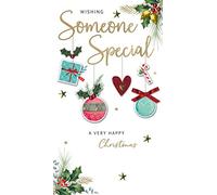 Wishing Someone Special Embellished Christmas Card Hand-Finished Champagne Cards XCDC403
