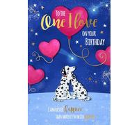 Wishing Well Birthday Card To The One I Love, Dalmatians And Balloons, Greeting Card Studios - 6x9ins